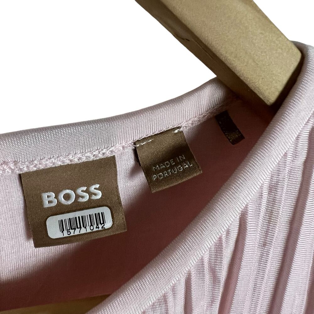 BOSS Hugo Boss Emanis Colorblock Layered Pink Yellow Sleeveless Dress Size Small - Picture 8 of 16